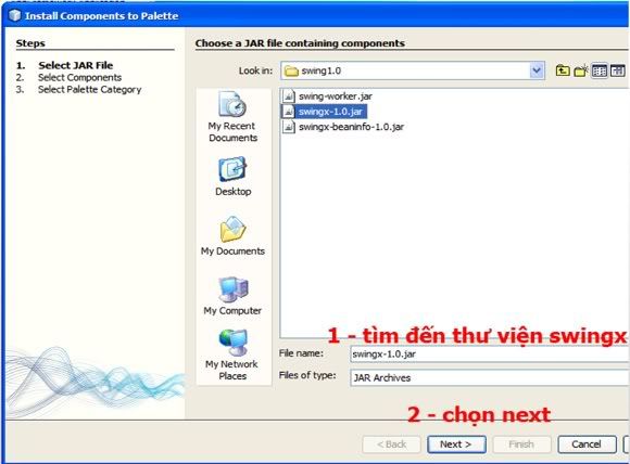 swingx setup step4 Cách cài đặt và sử dụng SwingX trong Netbeans