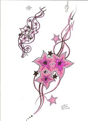 Flower Girls Tattoo Design for
