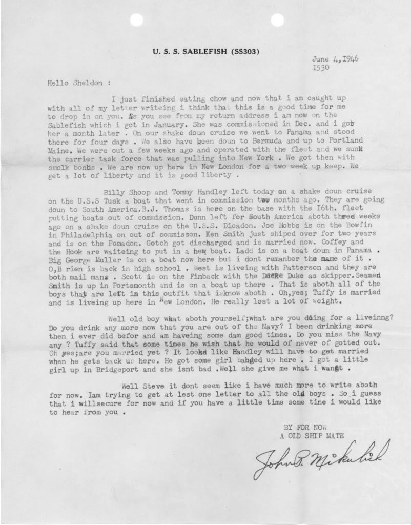 John Mikulich letter