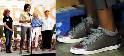 Michelle Obama wears a pair of Lanvin sneakers