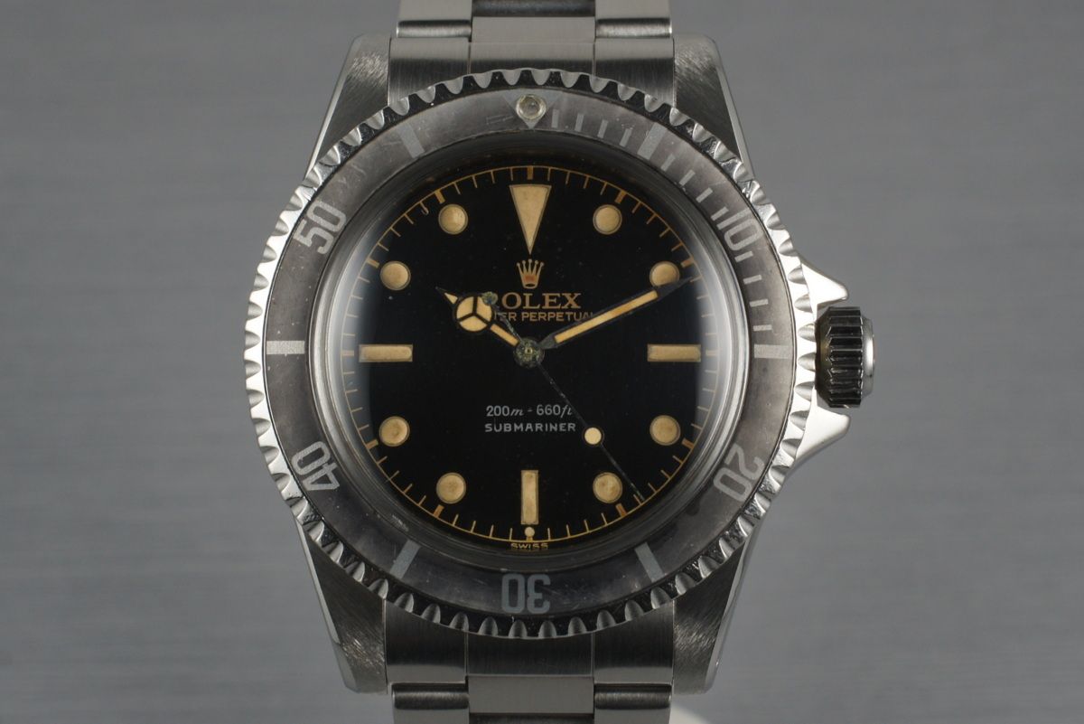 1962 Rolex Submariner 5513 PCG with  Mark 1 Gilt Chapter Ring  Dial