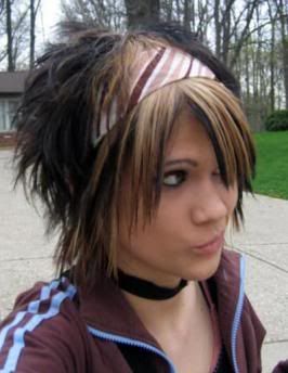 Simple Emo haircuts are made by a beautiful girl