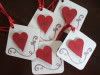 Valentine Gift Tags - Chocolate Corner Swirl with Red Heart Pop up - Set of 5
