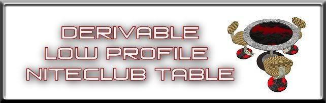 Derivable low profile niteclub table