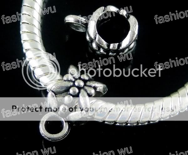 Lot 200 Pcs Lotus Flower Charm Beads Fit Bracelet 1  