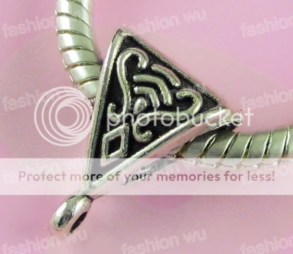Free Ship Lot 50Pcs Triangle Charm beads Fit Bracelet 1  