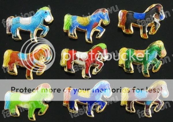 Lot 25 Pcs Mix Color Cloisonne Lovely Horse beads1  