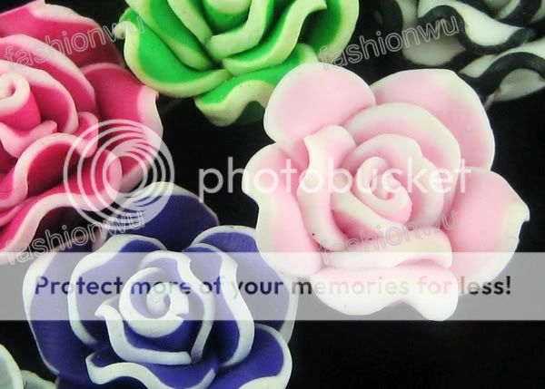 Lot 30 Pcs mixed fimo Polymer Clay Flowers Beads 15mm1  