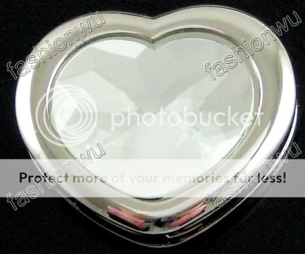 Pc Crystal Love Heart Inner Fold Hand Bag Hook Hanger  