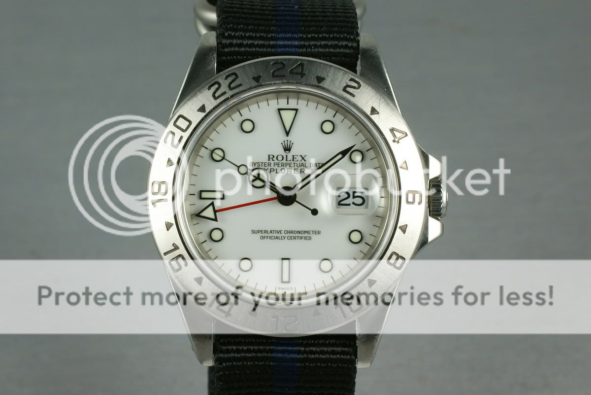 Rolex Explorer II Ref16570 White Dial on Nato Serial # U  